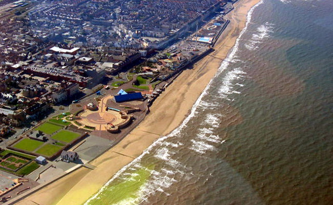 Rhyl seafront beach North Wales coast
