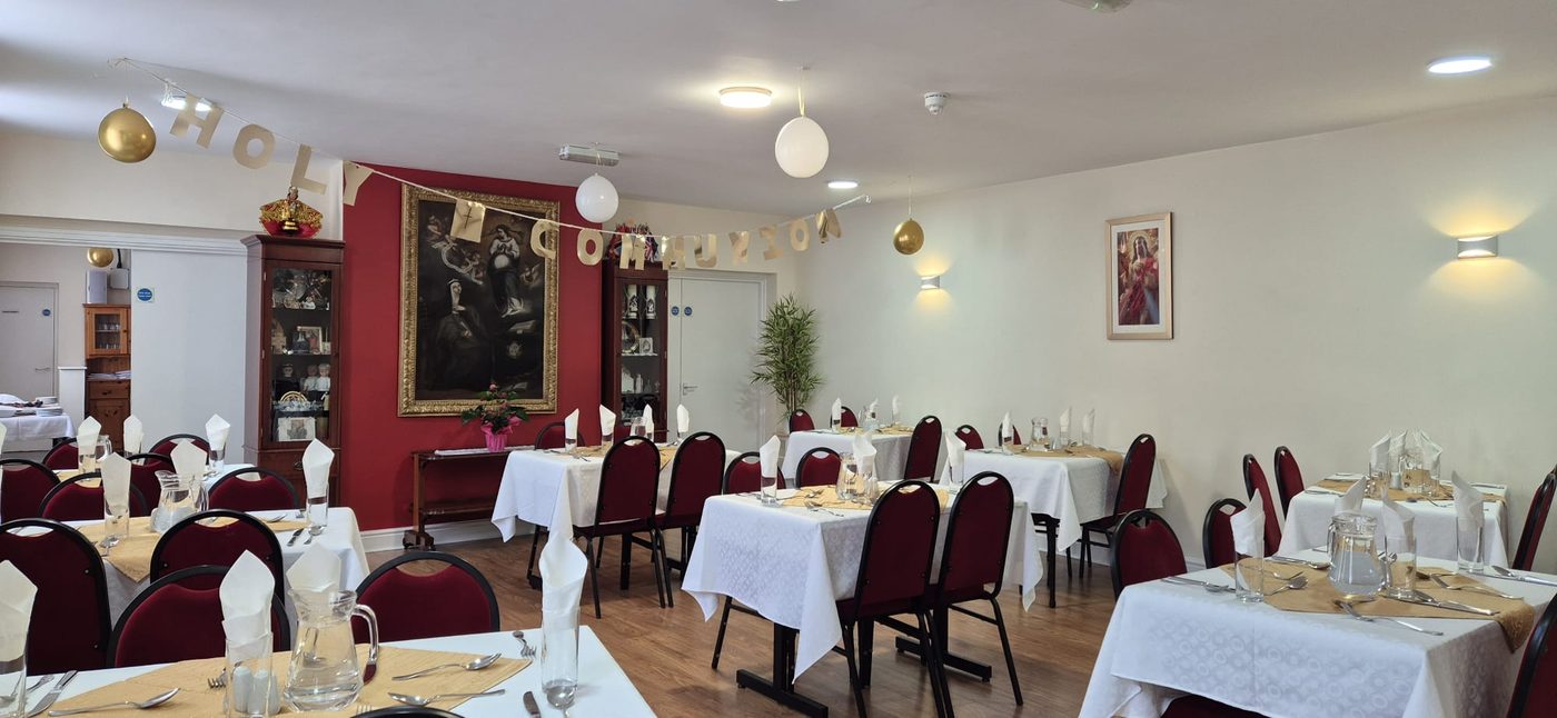 Hall dressed for First Holy Communion celebration July 2026