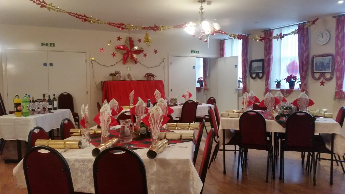 Hall set for Christmas
