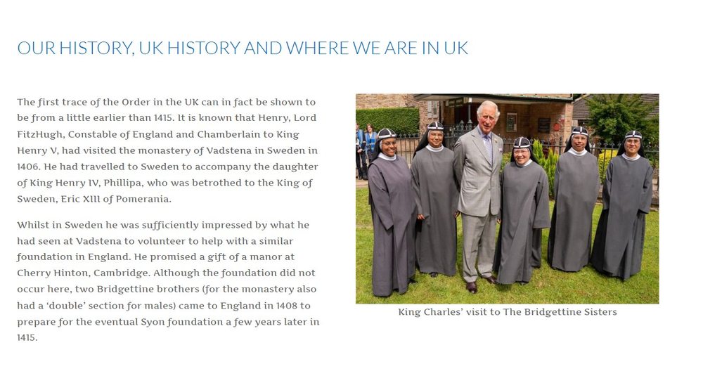 Bridgettine Sisters history