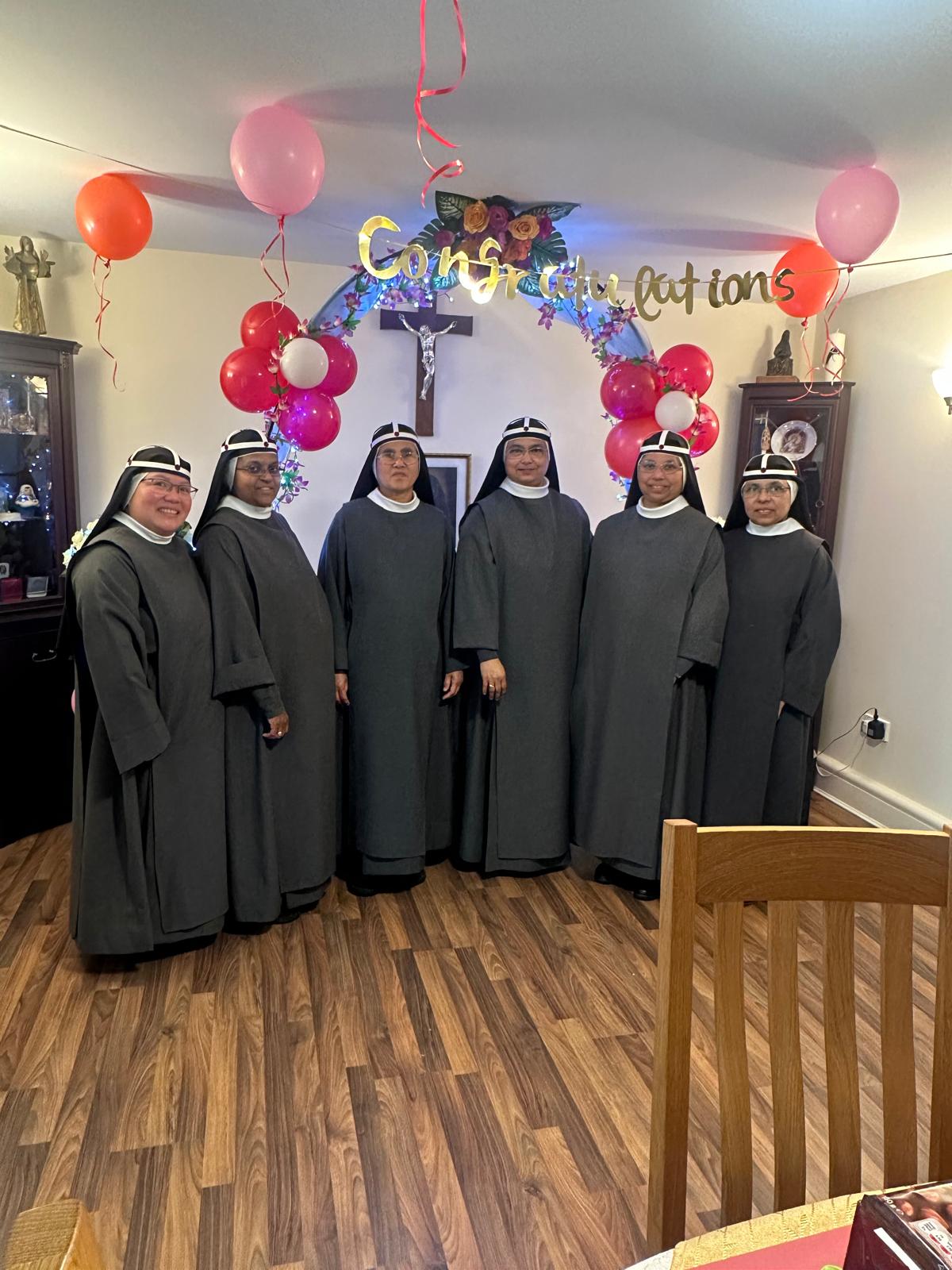 Sisters celebrating