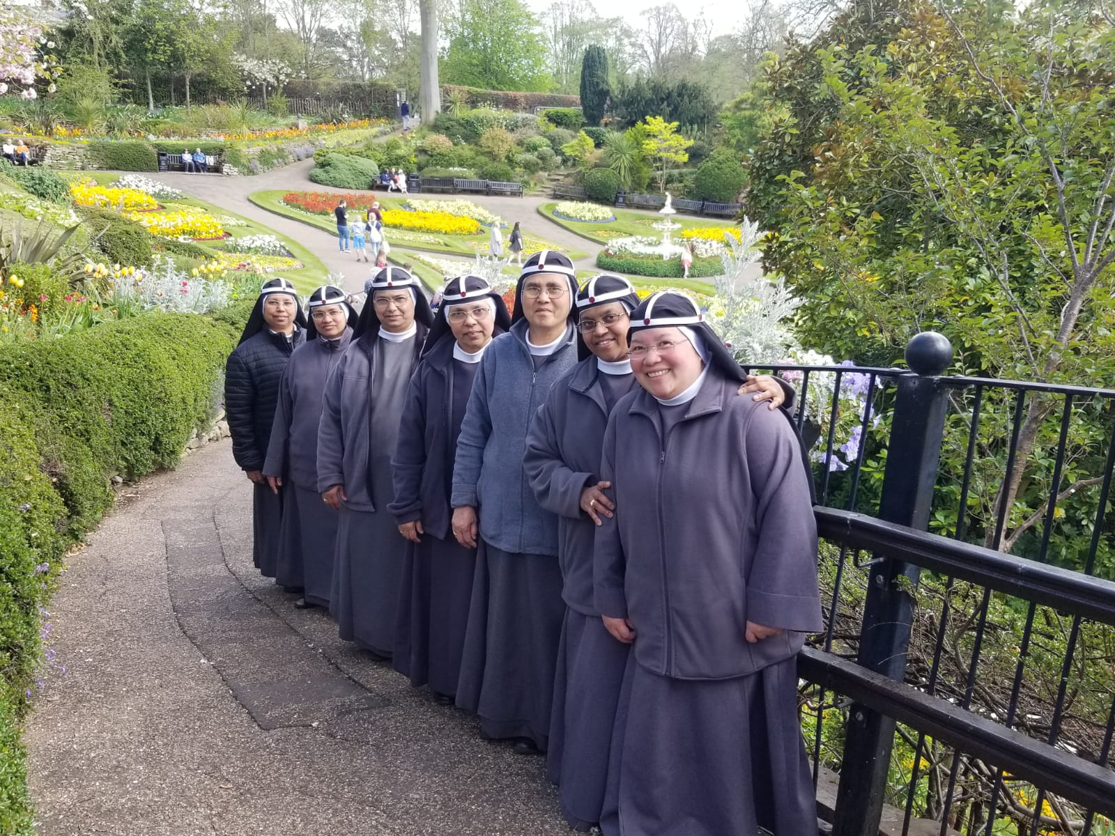 Sisters in a beautiful garden